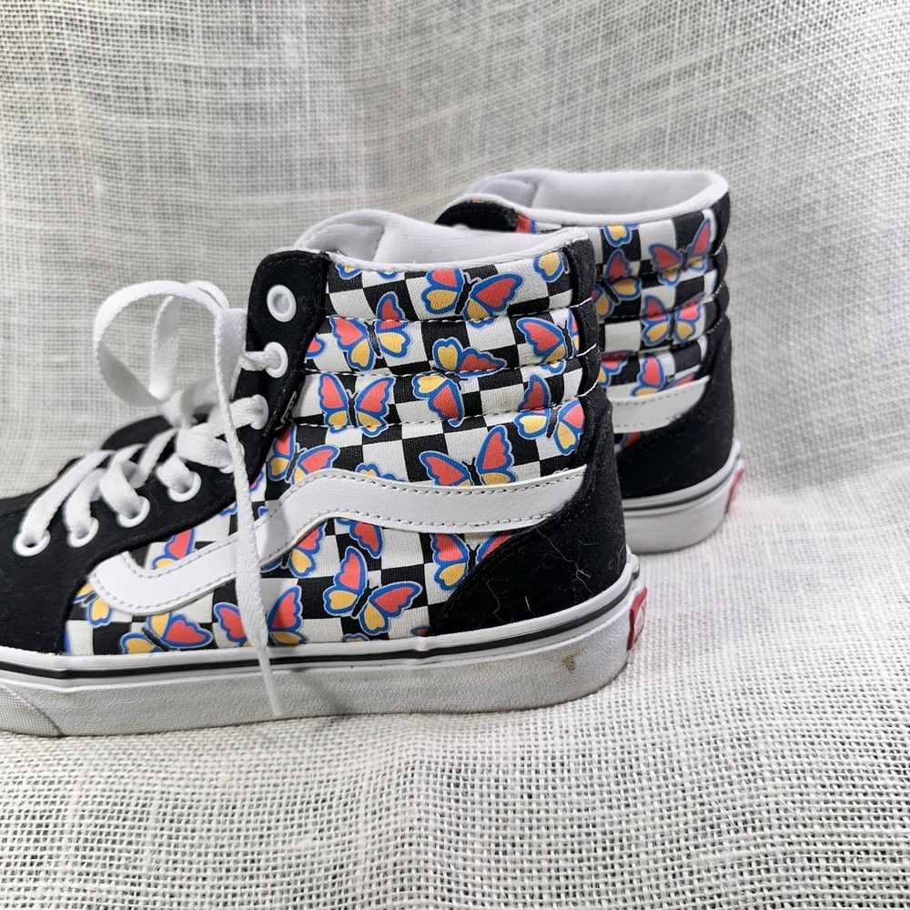 Vans Filmore Hi Butterfly Checkerboard Shoes 8.5 Womens Black‎ Sneakers 721356 - Picture 4 of 9